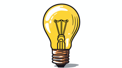 Freehand drawn cartoon great idea light bulb symbol