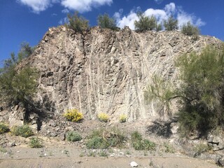 Steep Cliff with Large Quartz Veins, Arizona Geology 