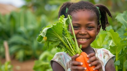 A closeup of a students face beaming with pride as they hold up a freshly harvested vegetable a symbol of their hard work and dedication to their educational journey in agriculture.