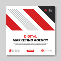 Corporate digital marketing agency social media post design template