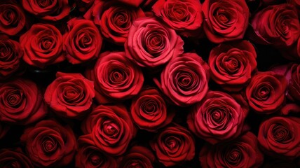 intense love red rose sea background