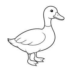 Duck illustration coloring page for kids