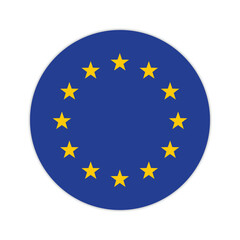 European Union flag. European Union Round flag vector icon design. EU circle flag.

