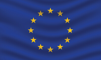 Flat Illustration of European Union flag. EU flag design.
