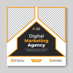 Creative digital marketing agency business promotion social media post design template