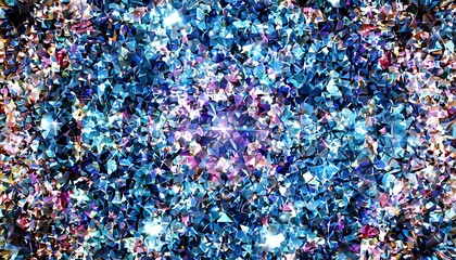 クリスタルを散りばめたキラキラと輝きのある背景　青色