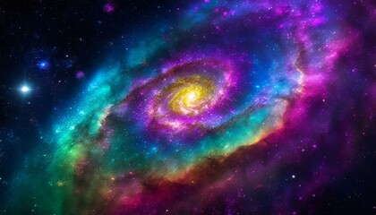 宇宙の星雲と銀河　美しいカラフルな銀河系