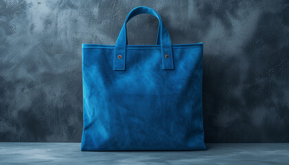 plain blue women's bag with a black background