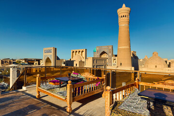 Roof top restaurant in Bukhara, Uzbekistan