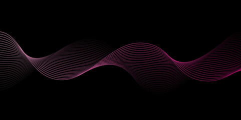 Long exposure light painting photograph of neon colour fairy lights in an abstract swirl pattern,gradient abstract wave on black background,Dark abstract background,Good for placards, banner, flyer, e