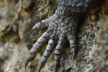 A dragon claw, sharp and lethal. The texture of its scales contrasts with the smoothness of its talons.