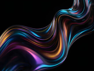Obraz premium abstract colorful wave background light color curve digital illustration wallpaper design 