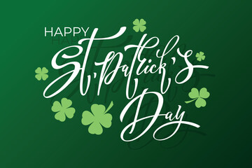 Happy Saint Patricks day handwritten lettering typography. Hand drawn design elements. Logos and emblems for invitation, card.