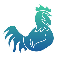 Rooster Flat Gradient Style