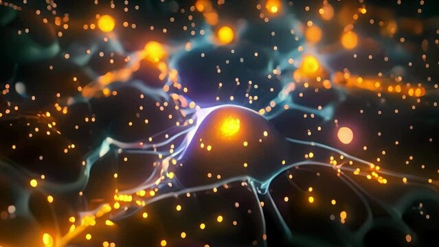 Neuron Cell with Glowing Synapses in Neural Network