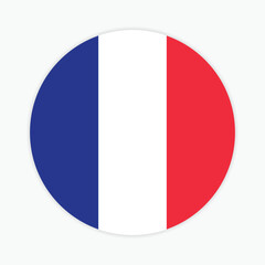 France national flag vector icon design. France circle flag. Round of France flag.

