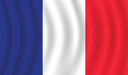 Flat Illustration of France flag. France national flag design. France Wave flag.
