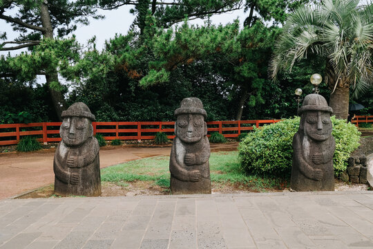 Dolharubang the "grandfather stones" is a national landmark symbol of Jeju Island in South Korea.