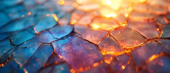 Volumetric Colored Glass. Illustration On The Theme Of Stained Glass, Textures And Mosaics. Generative AI