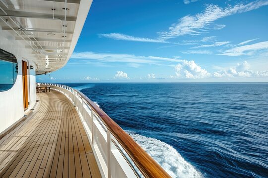 Open deck of a luxury cruise ship.