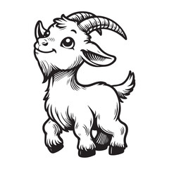 Line art of goat vector illustration