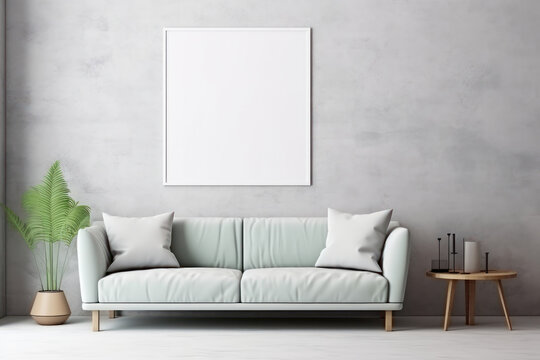 White sofa room, AI Generative