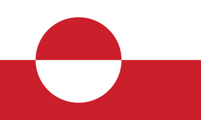 Flat Illustration of Greenland flag. Greenland national flag design. 
