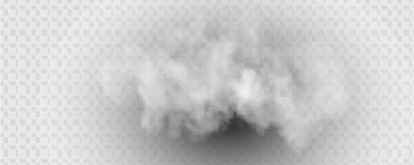 Transparent special effect stands out with fog or smoke. White cloud vector.