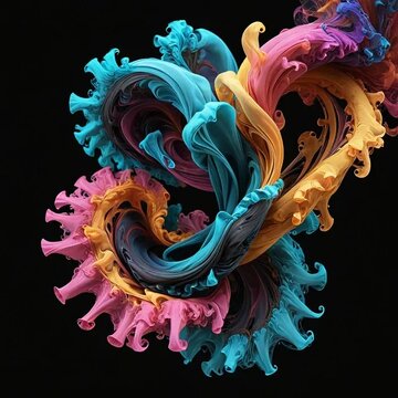 Abstract background image illustration pink, yellow, blue and more colors 