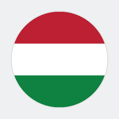 Hungary national flag vector icon design. Hungary circle flag. Round of Hungary flag.
