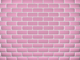 background of pink bricks with white seams 3 d render