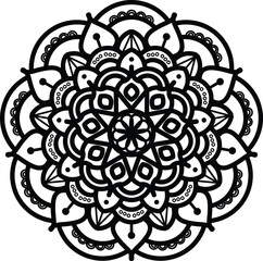 Mandala. Vintage Round Ornament Pattern. Stylized Ornamental Flower. Decorative element for any kind of design. Coloring book.