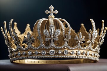 Fototapeta premium golden crown isolated on white