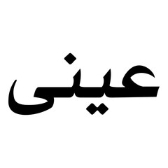 Aeni Muslim Girls Name Naskh Font Arabic Calligraphy