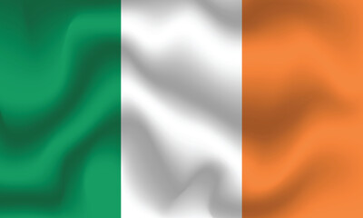 Flat Illustration of Ireland flag. Ireland national flag design. Ireland Wave flag.
