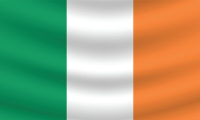 Obraz premium Flat Illustration of Ireland flag. Ireland national flag design. Ireland Wave flag. 