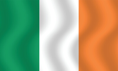 Flat Illustration of Ireland flag. Ireland national flag design. Ireland Wave flag.

