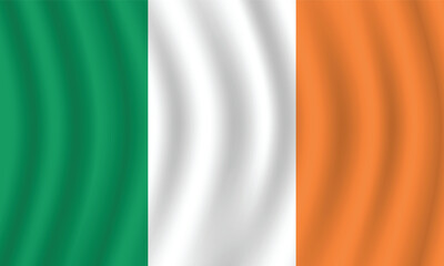 Flat Illustration of Ireland flag. Ireland national flag design. Ireland Wave flag.
