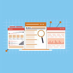 oncept for Digital marketing agency, digital media campaign flat vector illustration