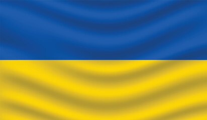 Flat Illustration of Ukraine flag. Ukraine national flag design. Ukraine Wave flag.
