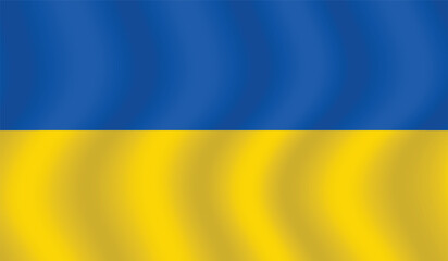Flat Illustration of Ukraine flag. Ukraine national flag design. Ukraine Wave flag.
