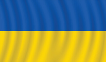 Flat Illustration of Ukraine flag. Ukraine national flag design. Ukraine Wave flag.
