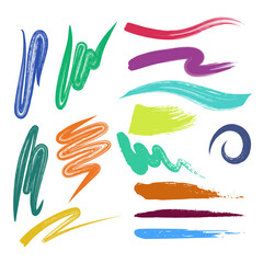 colorful watercolor brush stroke collection