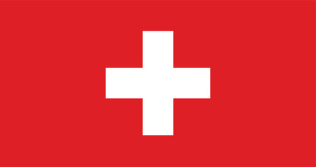 Fototapeta premium Flat Illustration of Switzerland flag. Switzerland national flag design. 