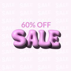 Sale promotion offer 60 percent off discount tag