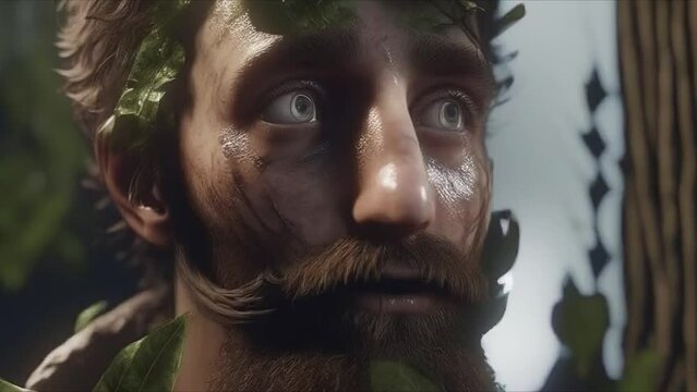 An baby grows up fast in the city. A little boy turns into a grandfather in the woods. The rapidity of time. The rapid aging. One moment