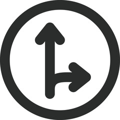 ミニ標識の線画単品イラスト　指定方向以外進行禁止