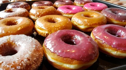 Glazed Doughnut Assortment - A tempting array of treats