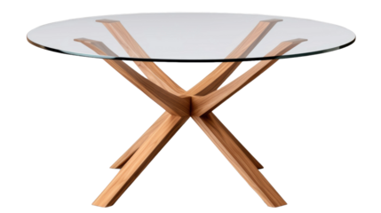 Modern round table isolated on transparent a white background
