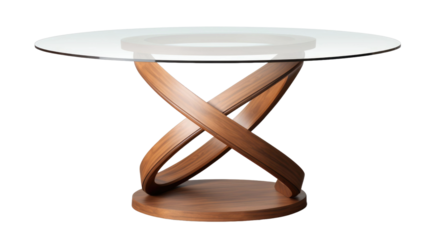 Modern round table isolated on transparent a white background